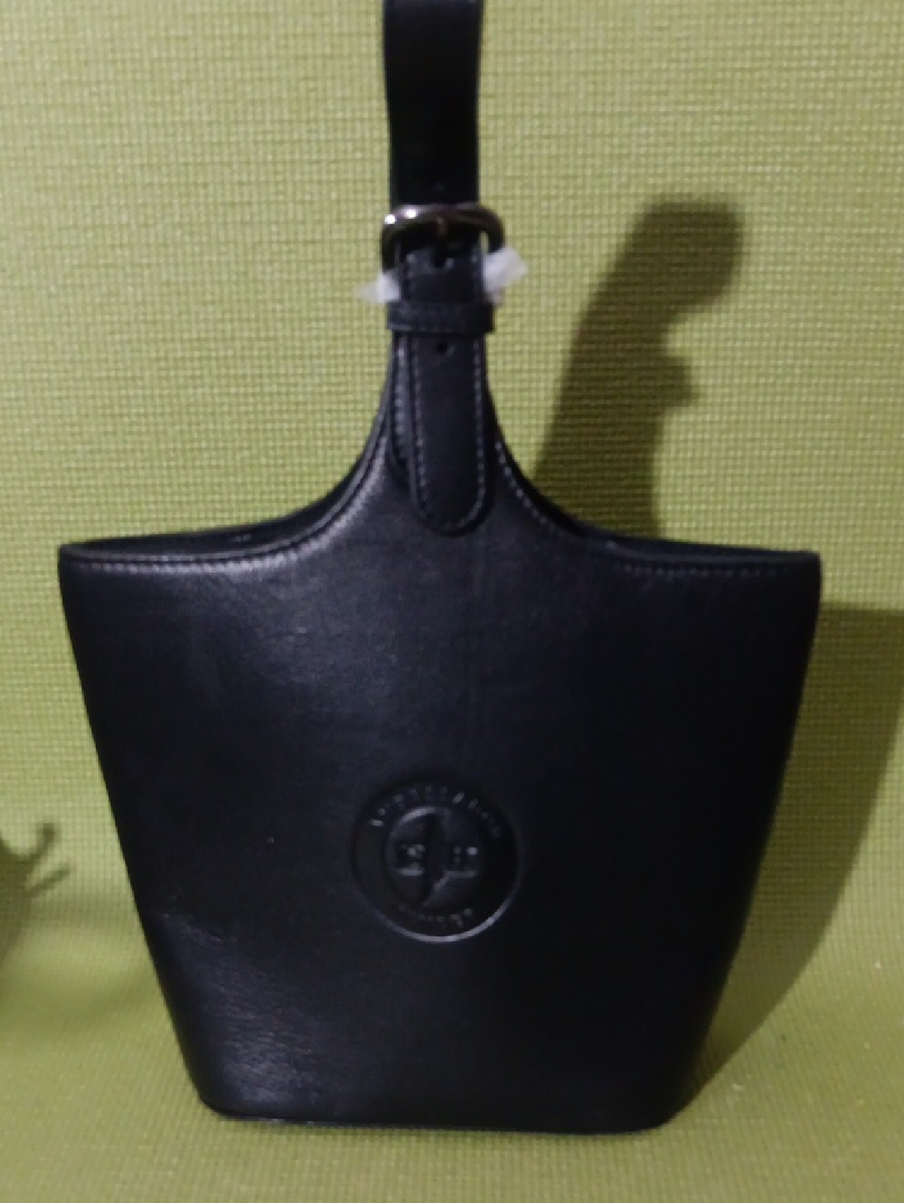 Bellino  Black Leather Bucket Tote
